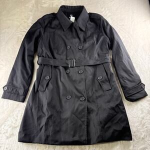 Wantdo Double-Breasted Trench Coat Women's Size XL Black Outerwear